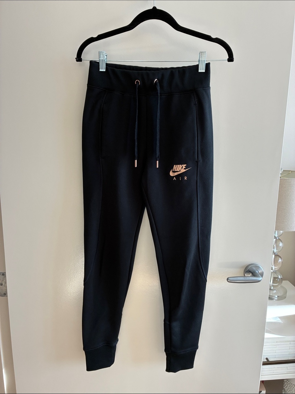 Nike Black Joggers with Rose Gold Nike Air Accent